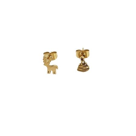 earrings gold steel deer and christmas tree2